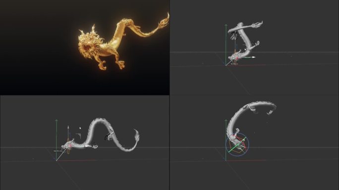 中国龙 绑定 C4D工程