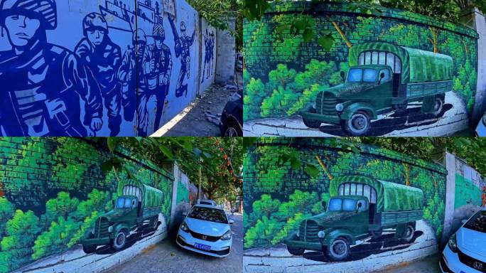 城市风光/城市街头墙上的涂鸦画