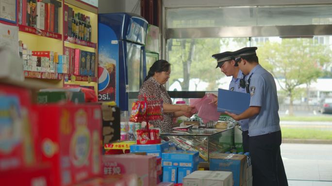 警察巡查走访治安管理【组镜】