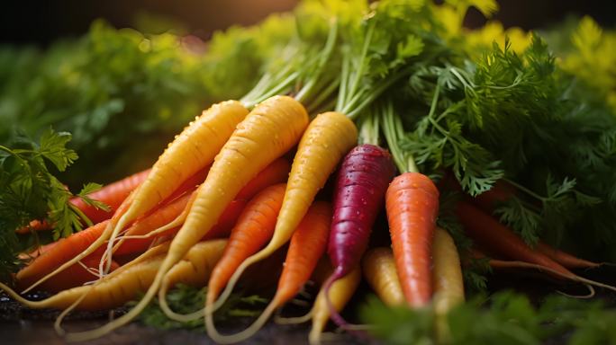 胡萝卜生长过程 新鲜蔬菜
