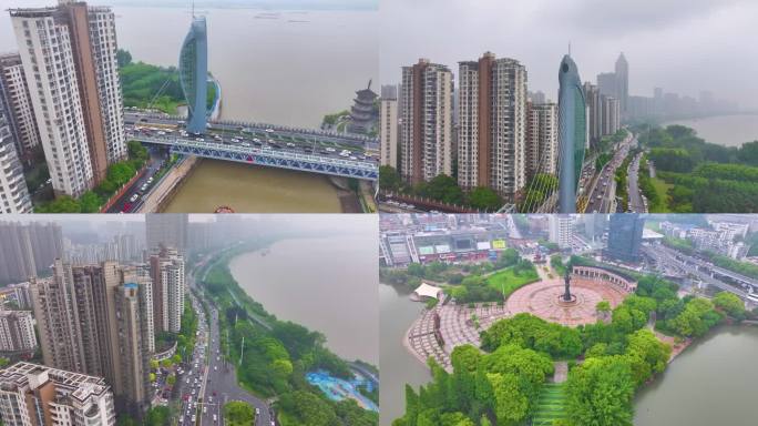 安徽芜湖航拍城市地标风景风光