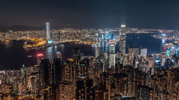 香港太平山日转夜延时