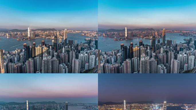 香港太平山日转夜延时