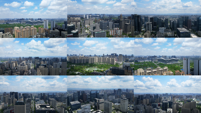 4K成都高新区天际线航拍