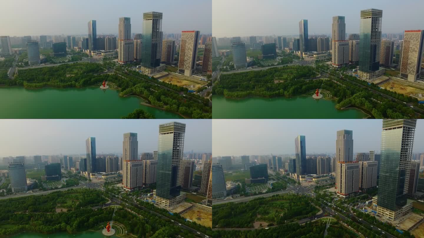 合肥天鹅湖蔚蓝商务港新城国际航拍