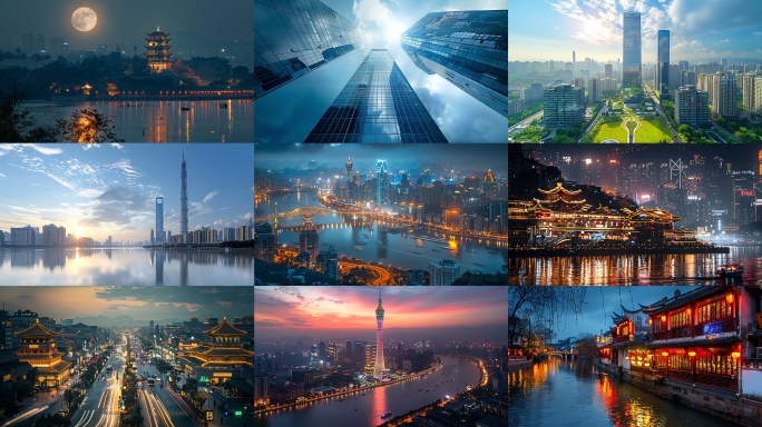 现代城市 幸福生活 美好家园 城市夜景