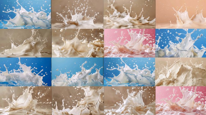 牛奶飞溅流体牛奶广告奶高速摄影液体流体