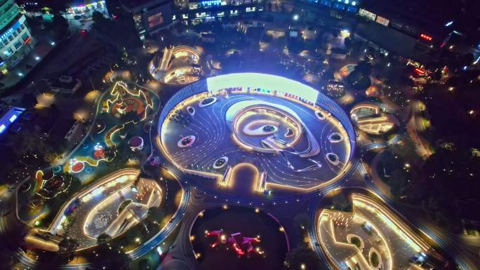 重庆渝北区一奥天地夜景航拍