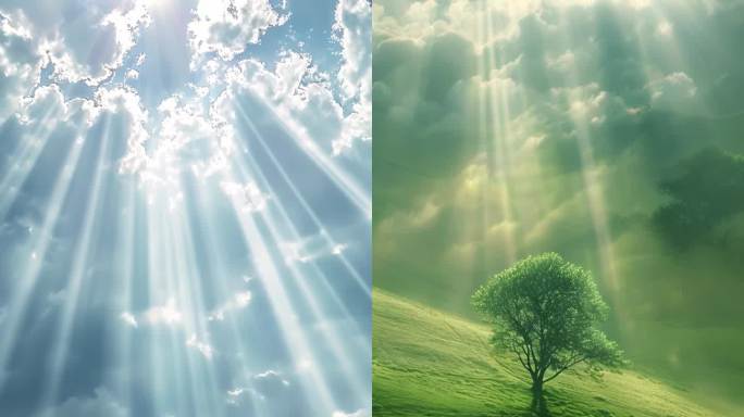 自然光影下的竖版美景