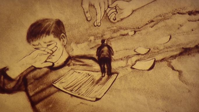 父亲节沙画《父亲》