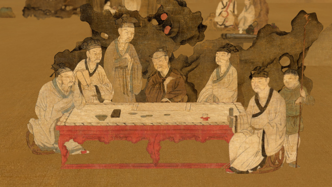 古代文人聚会《西园雅集图》3D视频