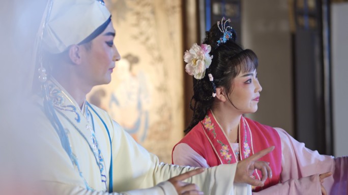 戏曲唱戏古装黄梅戏中国传统文化