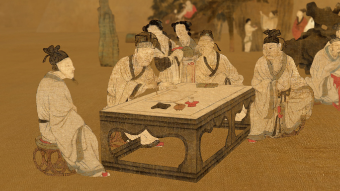 古代文人聚会《西园雅集图》AE工程