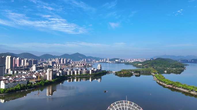 黄石城市磁湖4K航拍