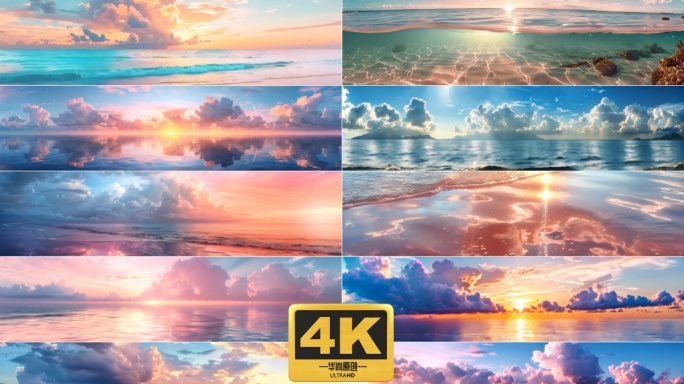 4k宽屏唯美梦幻海边