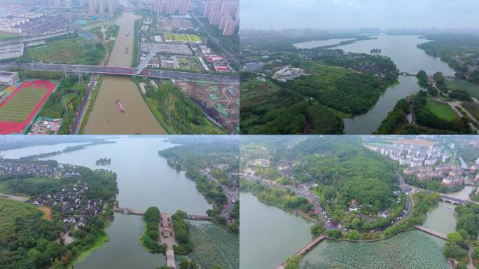 苏州卫生职业技术学院与石湖京杭运河航拍