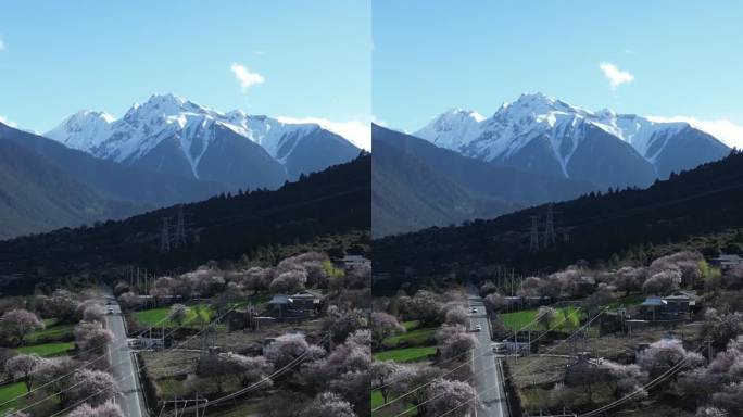 4k航拍滇藏线林芝桃花雪山公路