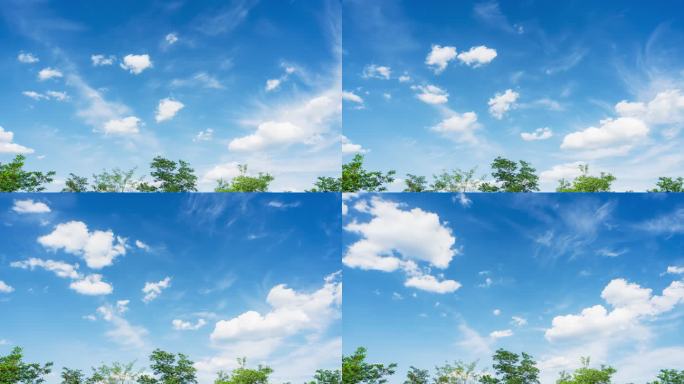 4K原创清新 大气 唯美蓝天白云延时