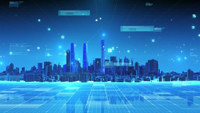 E3D科技智慧城市AE模板源文件广州建筑