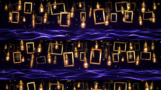 8k唯美浪漫灯泡相框文艺舞台背景