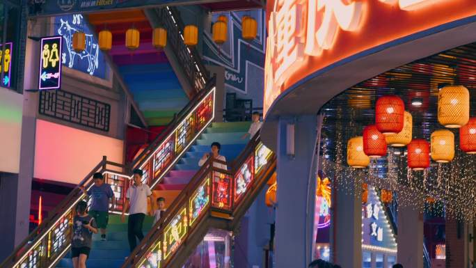 4k惠州夜景水东街夜景