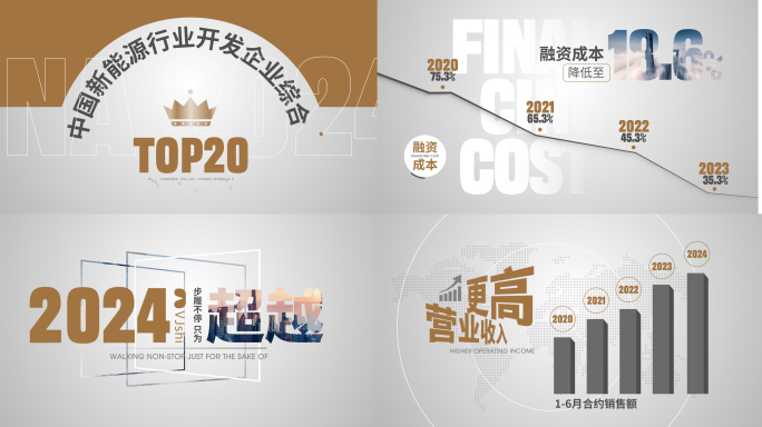 简洁明亮白金数据排版年度汇报快闪