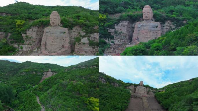 太原蒙山大佛 多角度航拍 维修