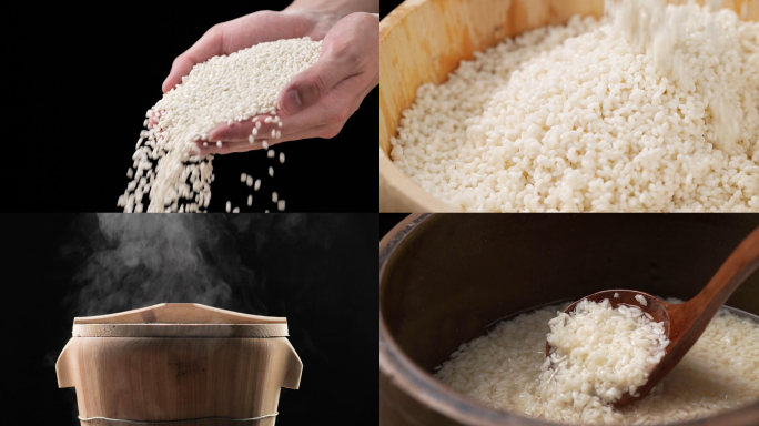 酒酿米酒发酵制作工艺视频素材