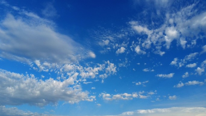 延时 湛蓝的晴空下白云云聚云散唯美画面