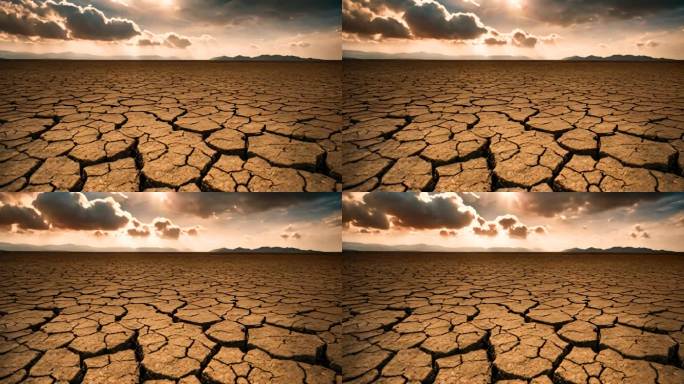 气候变化干旱干涸全球变暖灾难背景元素