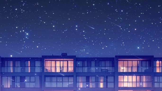 万家灯火舞台背景大屏星空流星