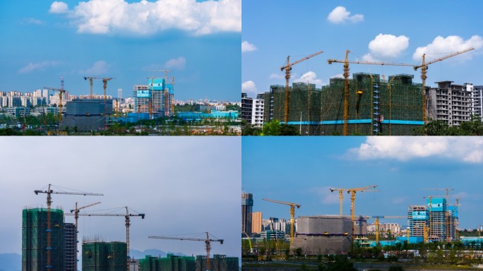 繁忙建筑工地