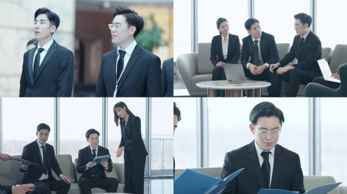 4K金融商务握手合作成功会议洽谈