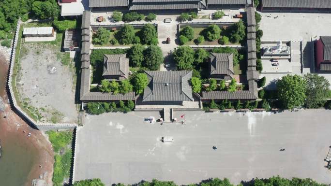 航拍大连市妈祖庙