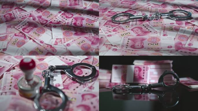 金钱犯罪手铐警示教育腐败