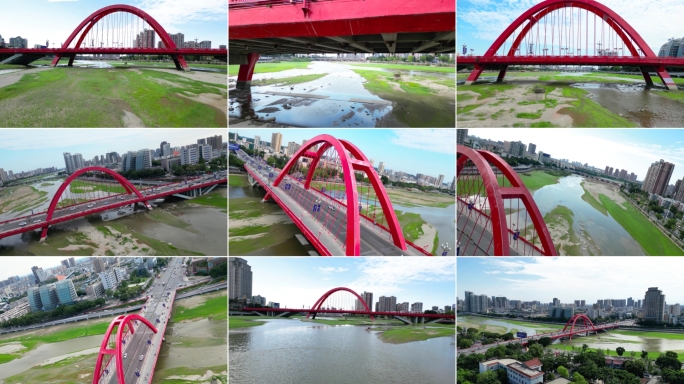 四川省德阳市旌阳区德阳彩虹桥航拍