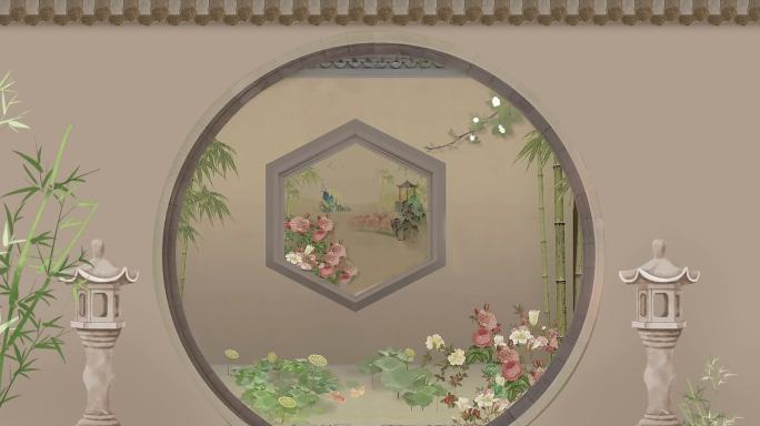 水彩苏州园林戏曲