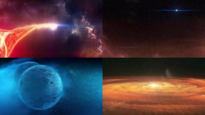 碰撞 星际 爆炸 星光 行星 银河 星空