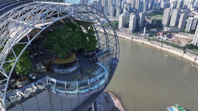 航拍重庆来福士大厦地景地标