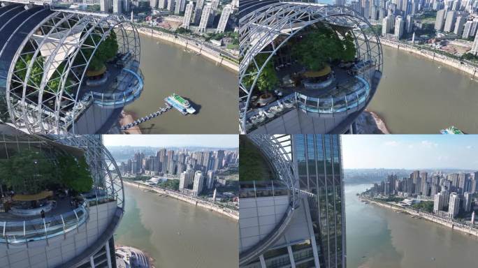 航拍重庆来福士大厦地景地标