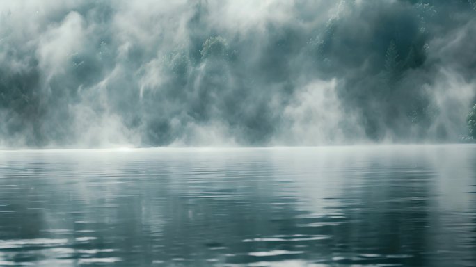 雾气笼罩水面