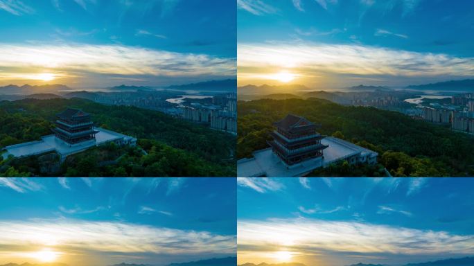 城市风光宁德靖海楼日出