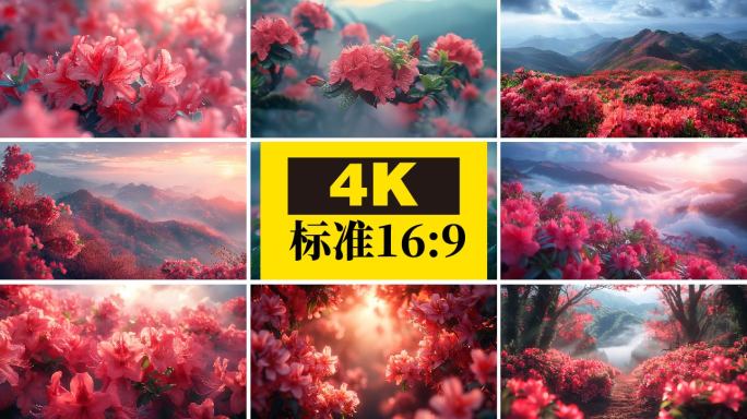 4k杜鹃花映山红视频素材