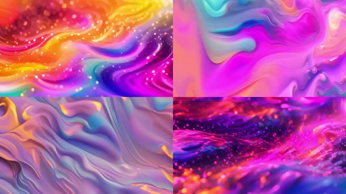 炫彩粒子不规则艺术流体