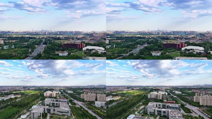 北京城区产业园建设航拍空镜4k