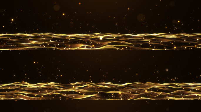 8k唯美金色粒子波浪背景ae模板