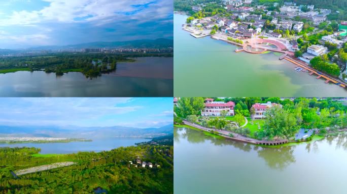 航拍四川西昌邛海公园航拍4K