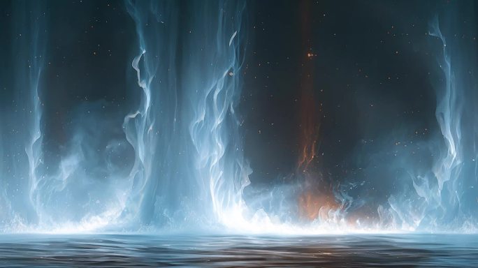 原创唯美流体烟雾粒子梦幻舞台背景