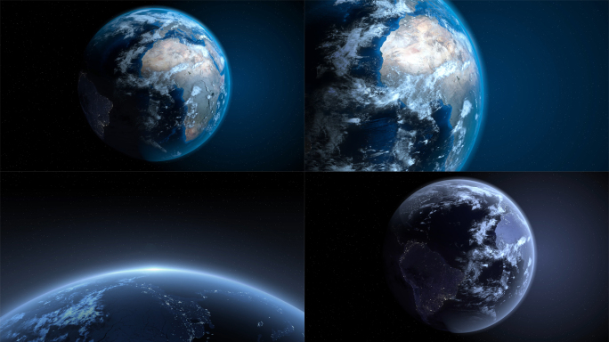 4K旋转的蓝色地球