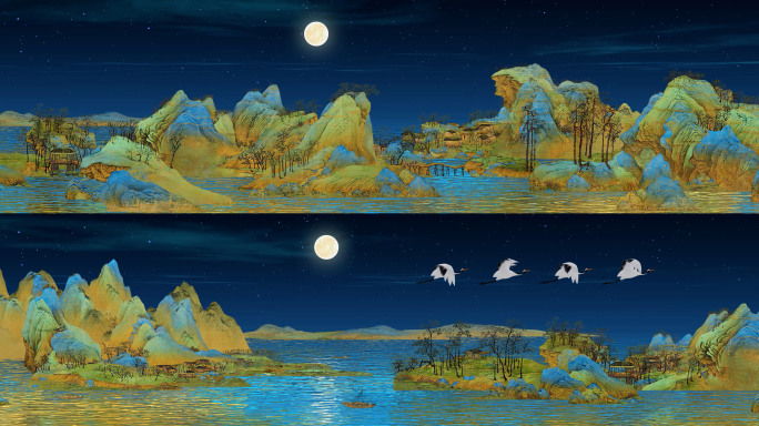 千里江山图 夜景版 8K AE工程